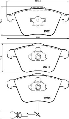 HELLA PAGID 8db355010351 -  Комплект тормозных колодок, дисковый тормоз